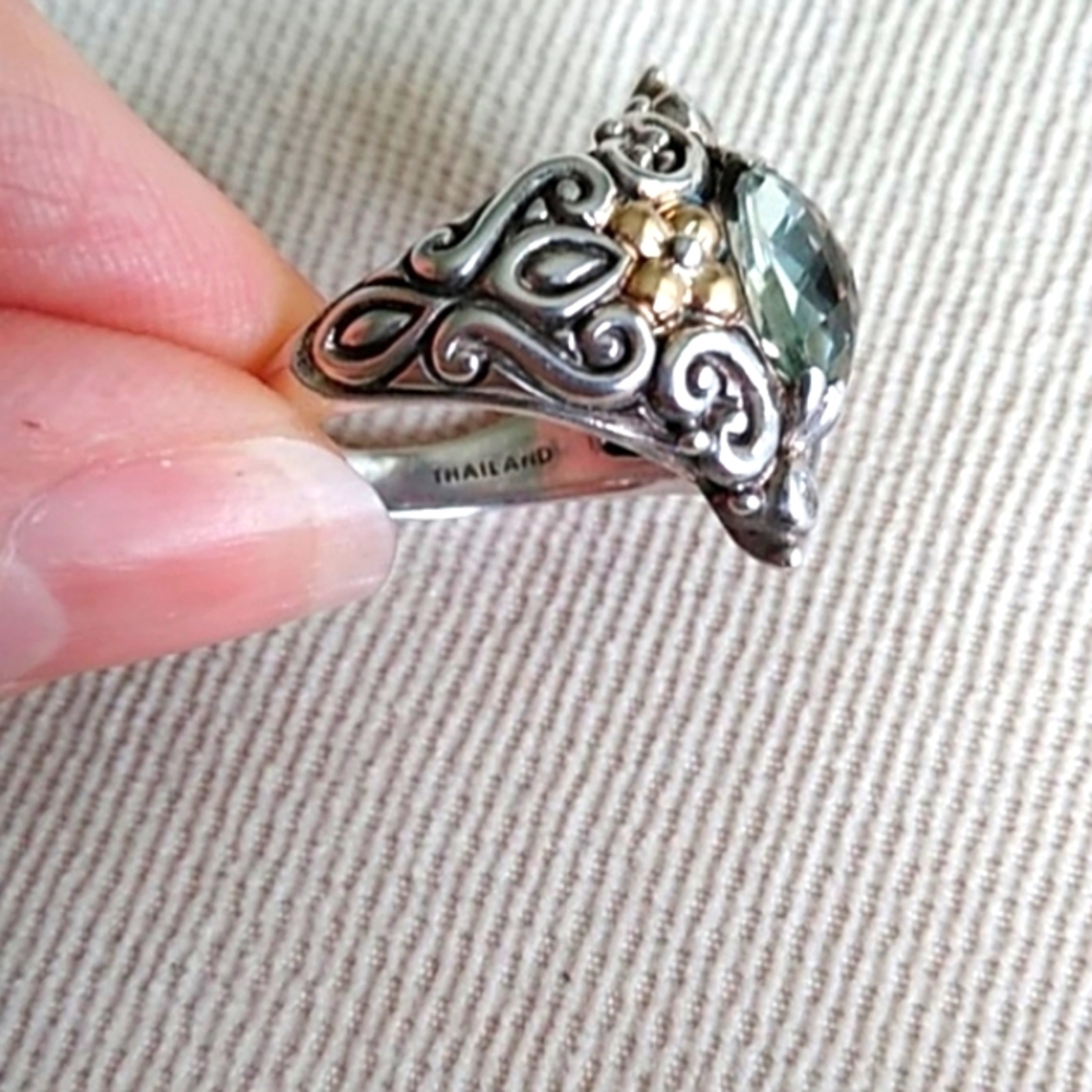 BARBARA BIXBY GREEN QUARTZ STERLING SILVER RING - Picture 5 of 10